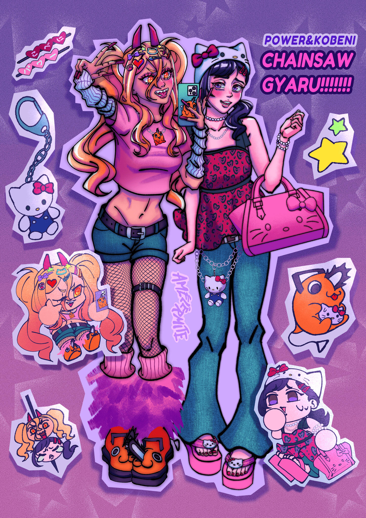 chainsaw gyaru!!!!! print/ sticker sheet
