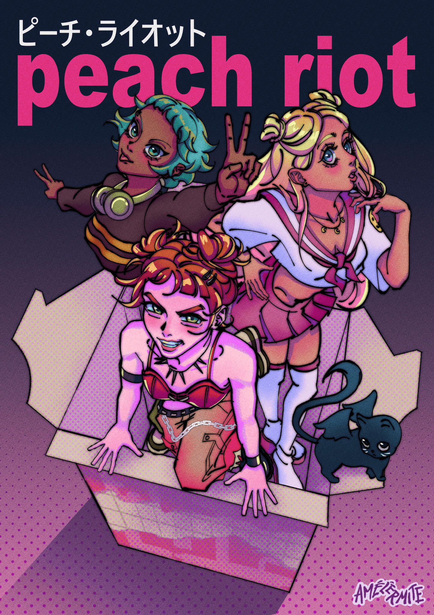 peach riot girlies poster